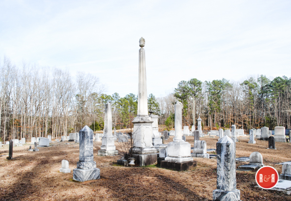 View of the old cemetery at Woodward Baptist Church