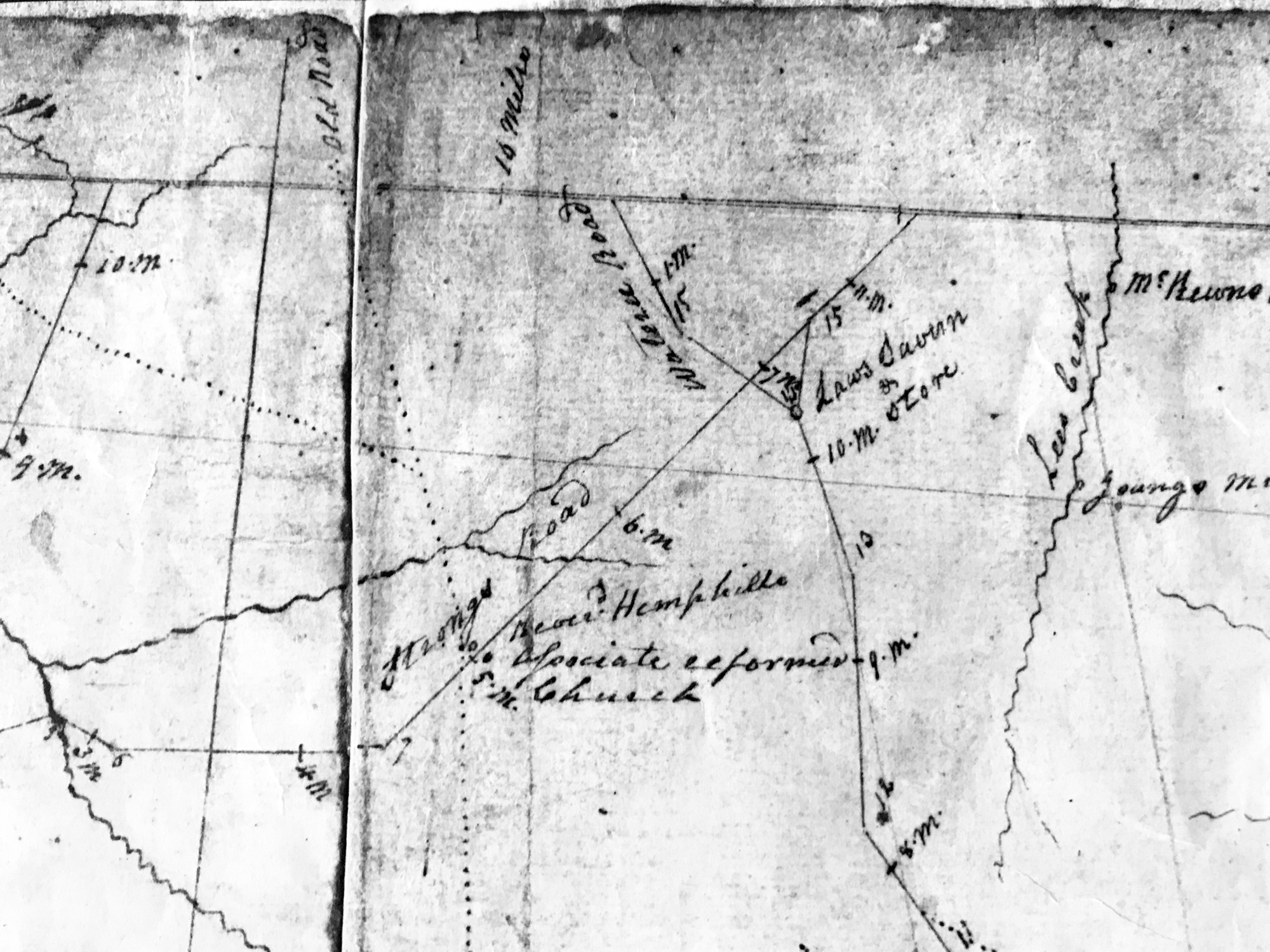 CHARLES BOYD'S 1818 MAP OF CHESTER CO, S.C. - ARP CHURCH AND MORE
