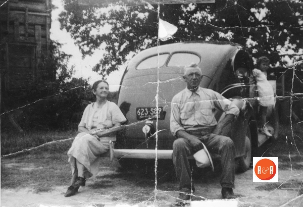 The Lathan family home at Blackstock, SC (Colony Road). Front left to right; Mary Irene and William Walter Lathan and Nanna Lathan featuring their 1939 Chevrolet.