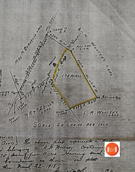 The plat of the Wherry farm also shows that of the adjoining Gill farm. Courtesy of the Wherry Family Collection – 2013
