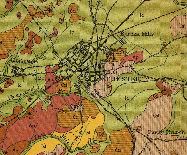 Note the location of Eureka Mill Village in 1912.