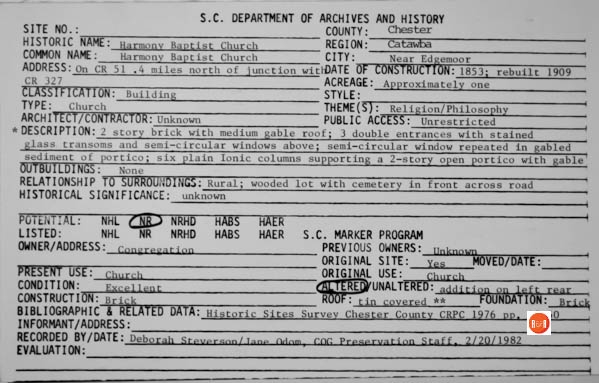 Courtesy of the SC Dept. of Archives and History – 1986