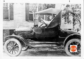 Dr. Cloud Hicklin, the son of J.R. Hicklin in his car, ca. 1930s, courtesy of Jean Nichols Collection & WU Pettus Archives