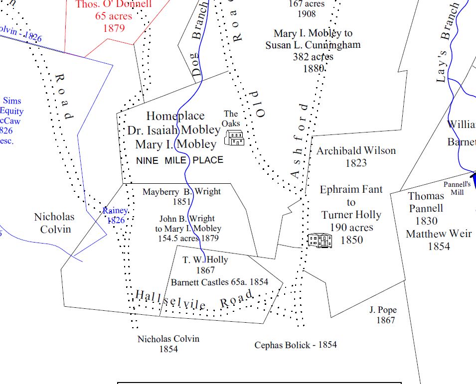 ENLARGEMENT OF THE NINE MILE PLANTATION AREA - MAYHUGH MAPS