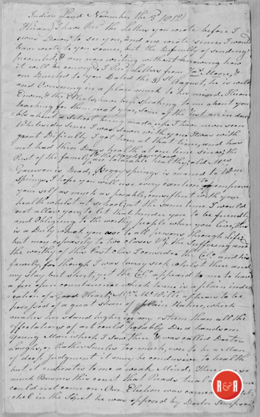 Letter to Hiram Hutchison - 1812