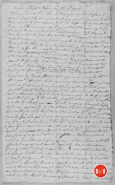Letter to Hiram Hutchison - 1812, p. 2