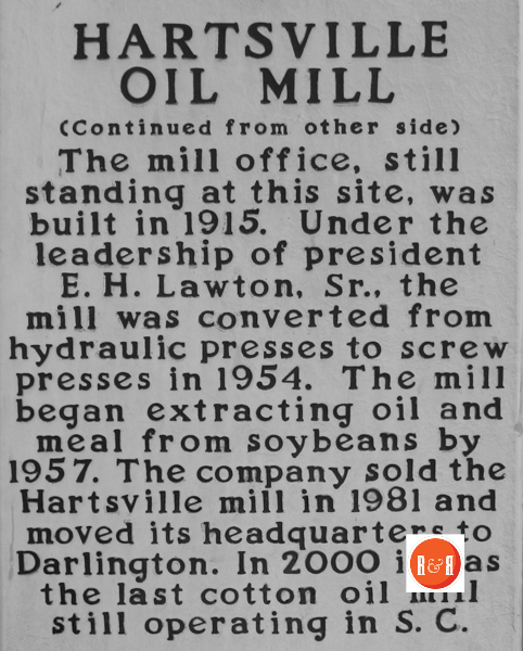 Hartsville Oil Mill Office