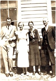 Mr. Patton and his teachers at the Mt. Zion Science building. Date Unknown.