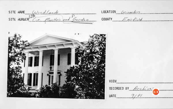 Courtesy of the SC Dept. of Archives and History – 1981