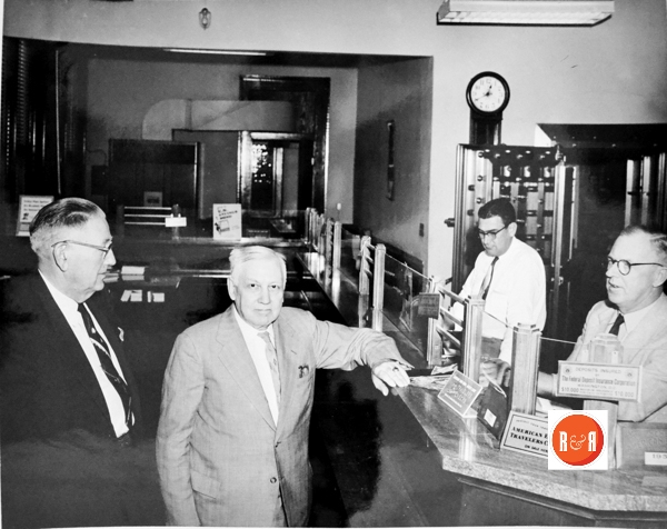 William Castles, rt – cashier and Bob Jennings, President of the bank. Courtesy of the FCHS.
