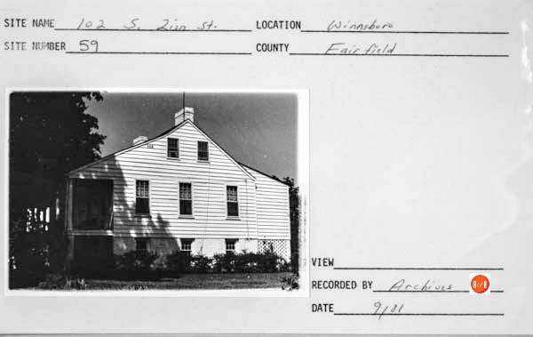 Courtesy of the SC Dept of Archives and History – 1986