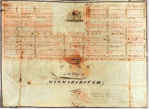 Early map of the Town of Winnsboro, SC