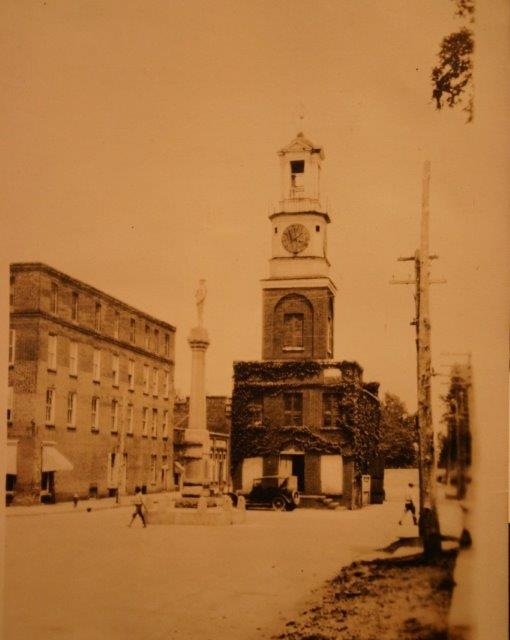 Early image of the town clock, ca. 1915.