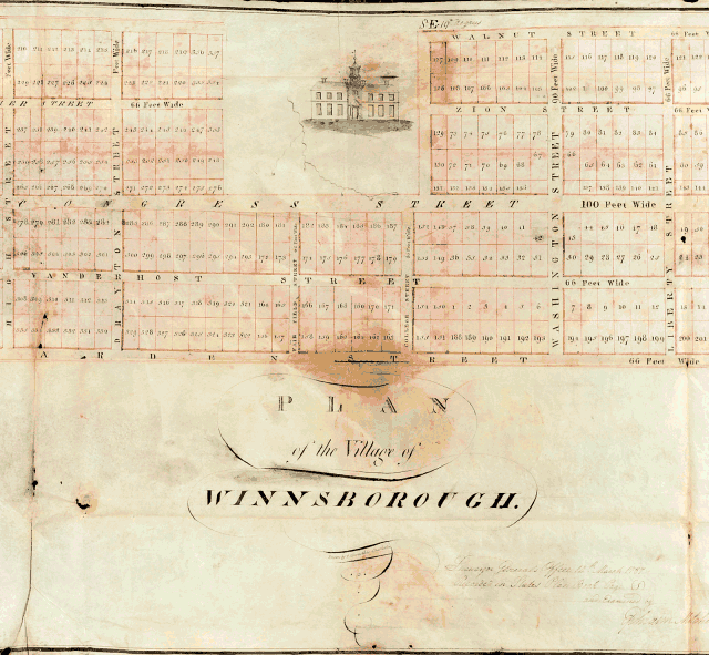 Original layout of the Town of Winnsboro, SC