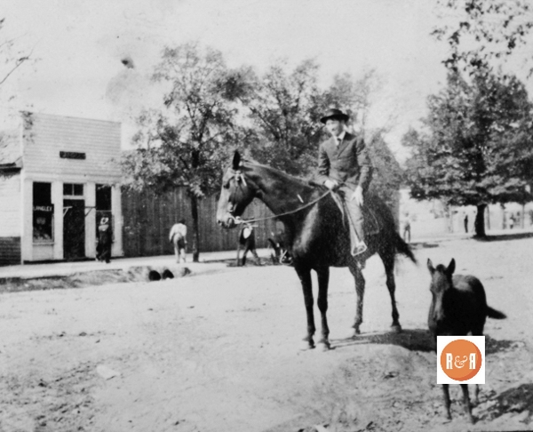 William Royston Doty riding along North Congress Street near the current location of the Methodist church.