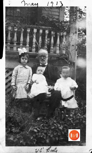 Mr. W.C. Beaty at his home with grandchildren in May of 1913. [Courtesy of the Van Center Collection]