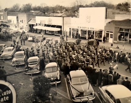 Both the M.W. Doty and Son Company as well as Waldrop’s can be viewed in this image from the 1950’s. [Courtesy of the FF Co. Pictorial History Book – FFCHS]