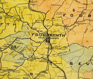 This 1908 Fairfield Co., Dist. Map shows the location of the Town of Winnsboro as the central economic, educational and social center of Fairfield County, S.C.