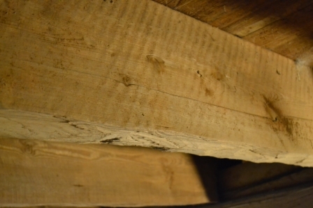 “Pit saw” marks remain on the floor joists at Mt. Hope.