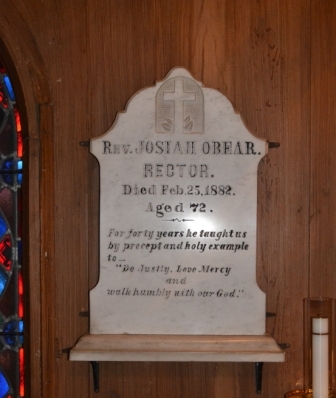 In rememberance of Josiah Obear who served the church for forty years.