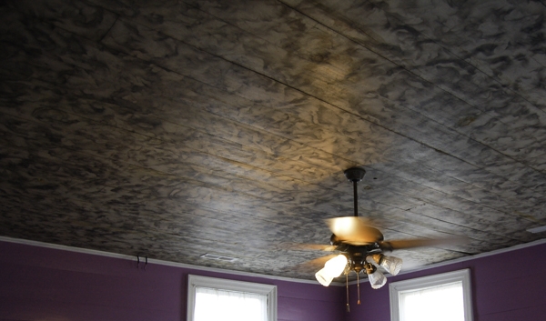 Unusual painted ceiling in the Lemon Tree house.