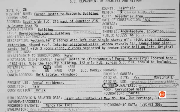 Courtesy of the SC Dept. of Archives and History – 1981