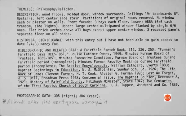 Courtesy of the SC Dept. of Archives and History – 1986