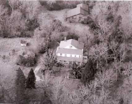 Aerial view of Ivy Hall, date unknown.