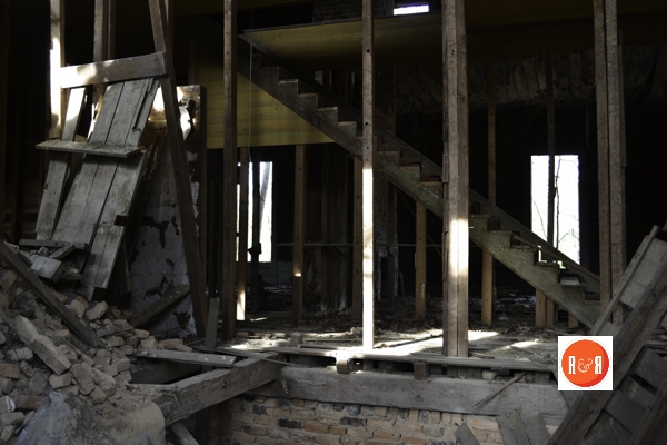 The interior of this fine old home has been destroyed by vandalism.