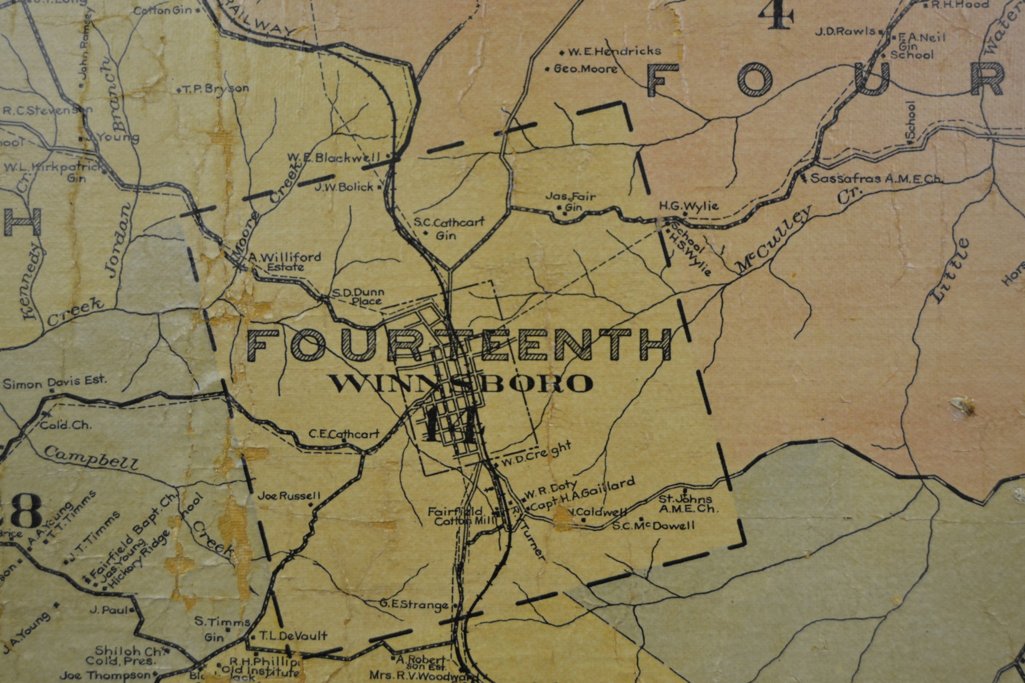 Elkins's Map of Fairfield County - Winnsboro Section