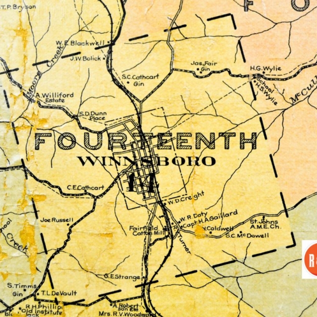 1908 map of Winnsboro, S.C.
