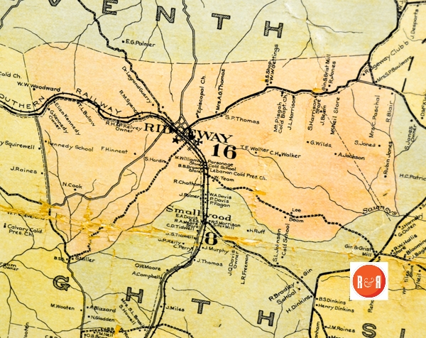 1908 Map of the Town of Ridgeway, S.C.