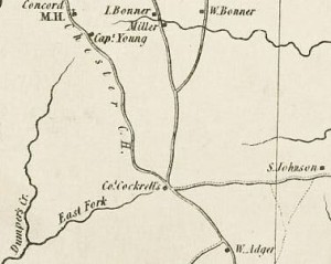 Mill's Map of the Cockrall Community near present day White Oak, S.C.