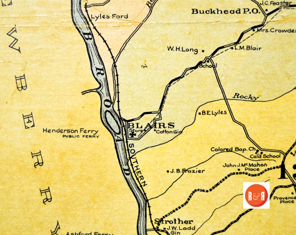 1908 map of Blair, S.C.