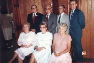 Photo of Ragsdale family members at the Salem Presbyterian Church, Blair, S.C. in the late 80’s or early 90’s.