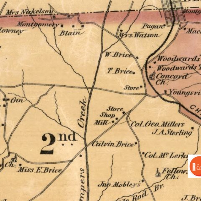Elkin’s Map of Fairfield County shows the Blain farm near the Chester County line in 1876.