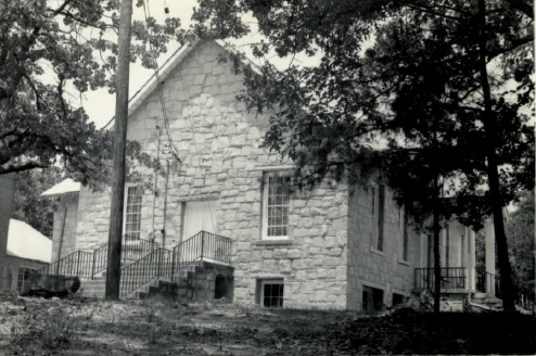Crooked Run church on its original location prior to the granite veneer being removed.