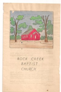 The dedication cover for the Rock Creek Church.