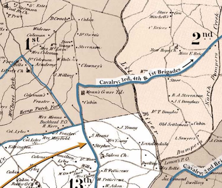ALTERNATIVE ROUTE FROM THE MOBLEY HOUSE TO SALEM CHURCH - ENLARGEABLE