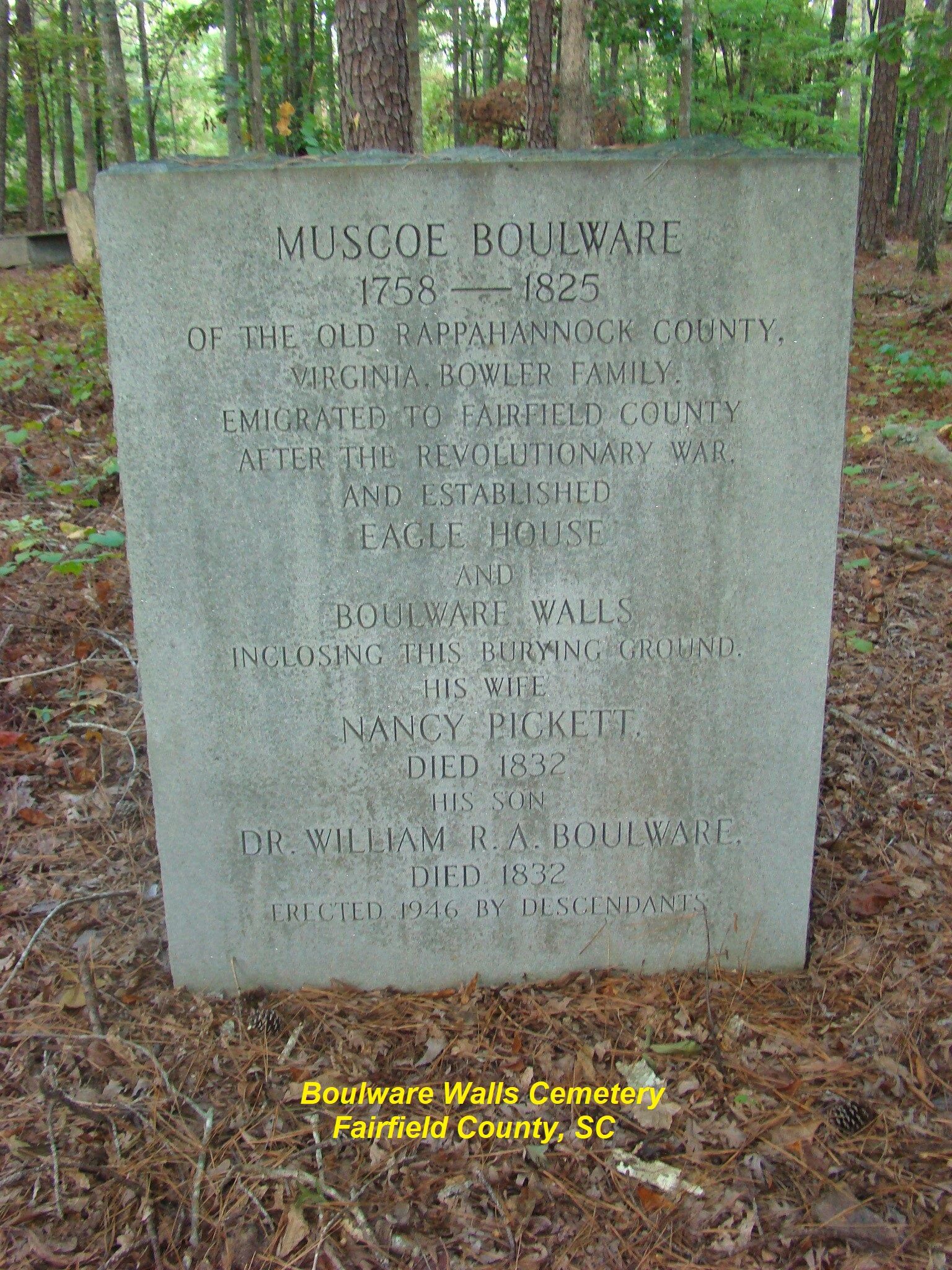 Boulware Grave at Cemetery