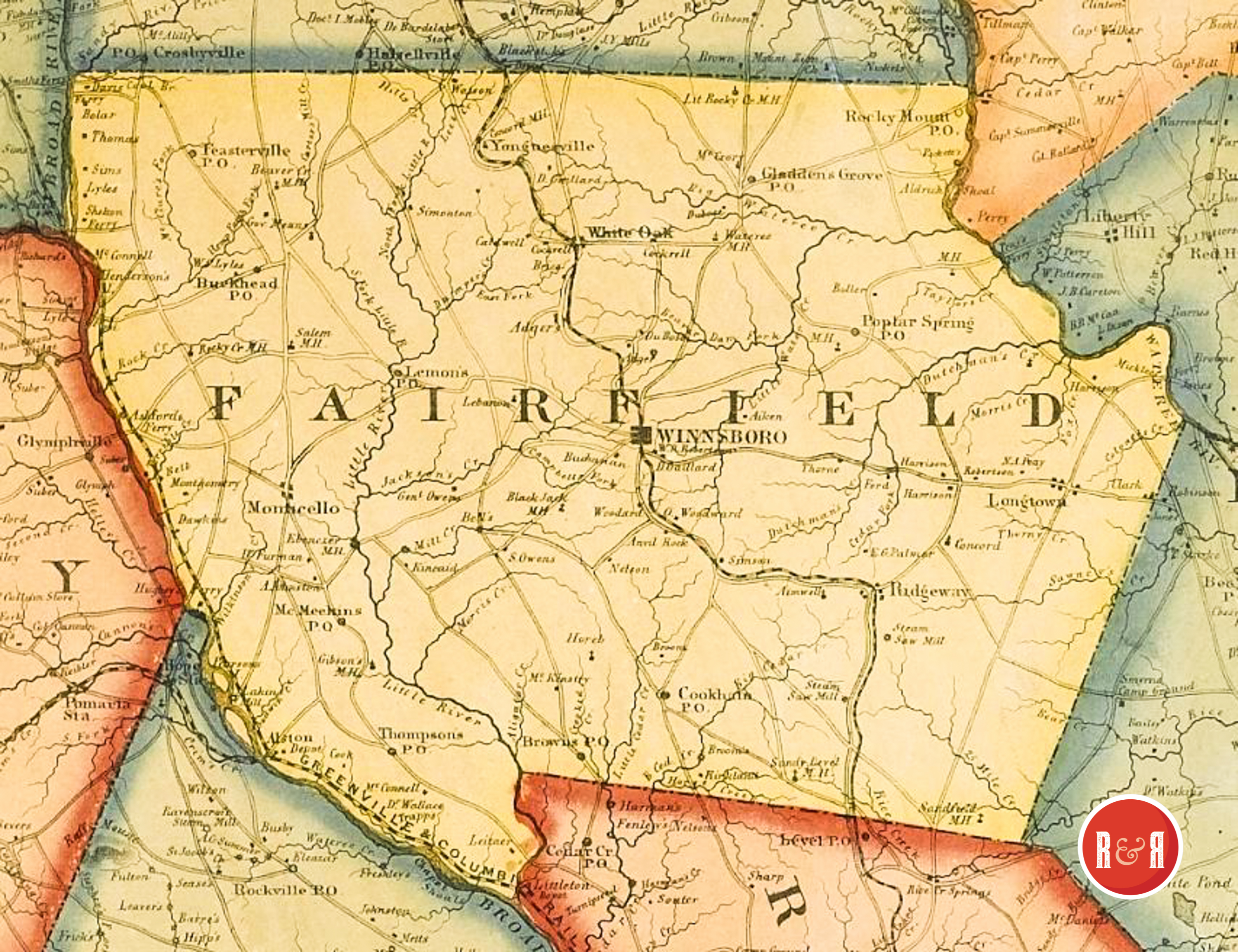 COLTON'S 1854 MAP OF FAIRFIELD COUNTY