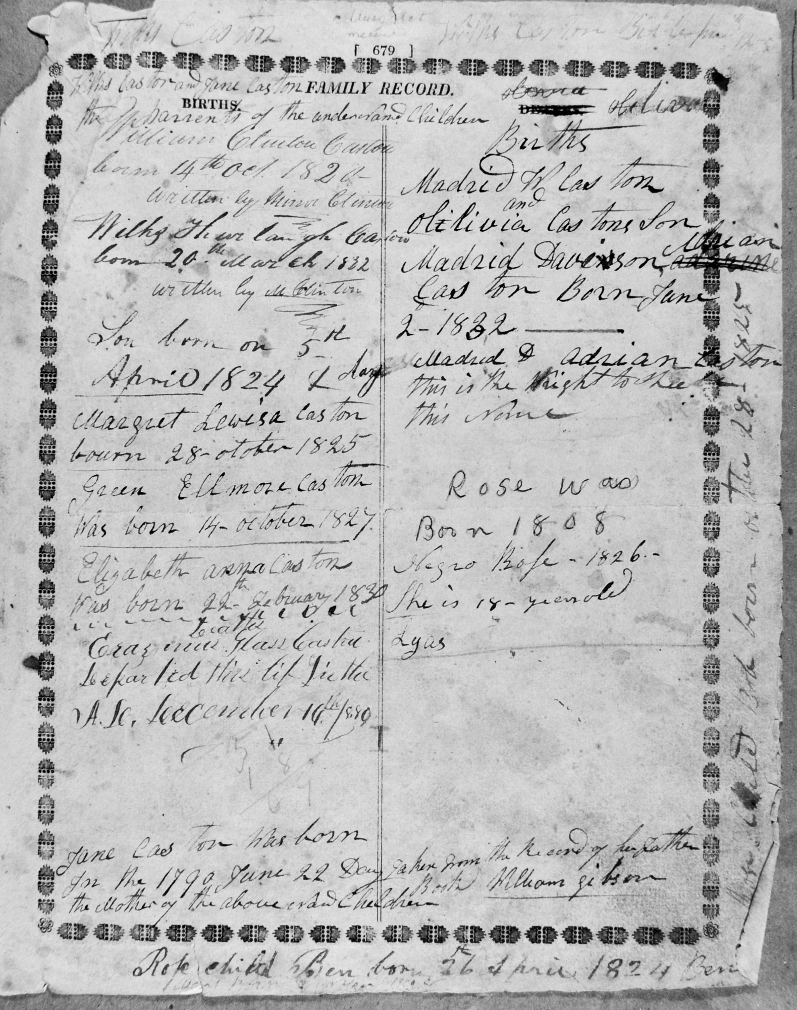 Flat Creek Baptist Church & Cemetery / Historic Caston Family Bible