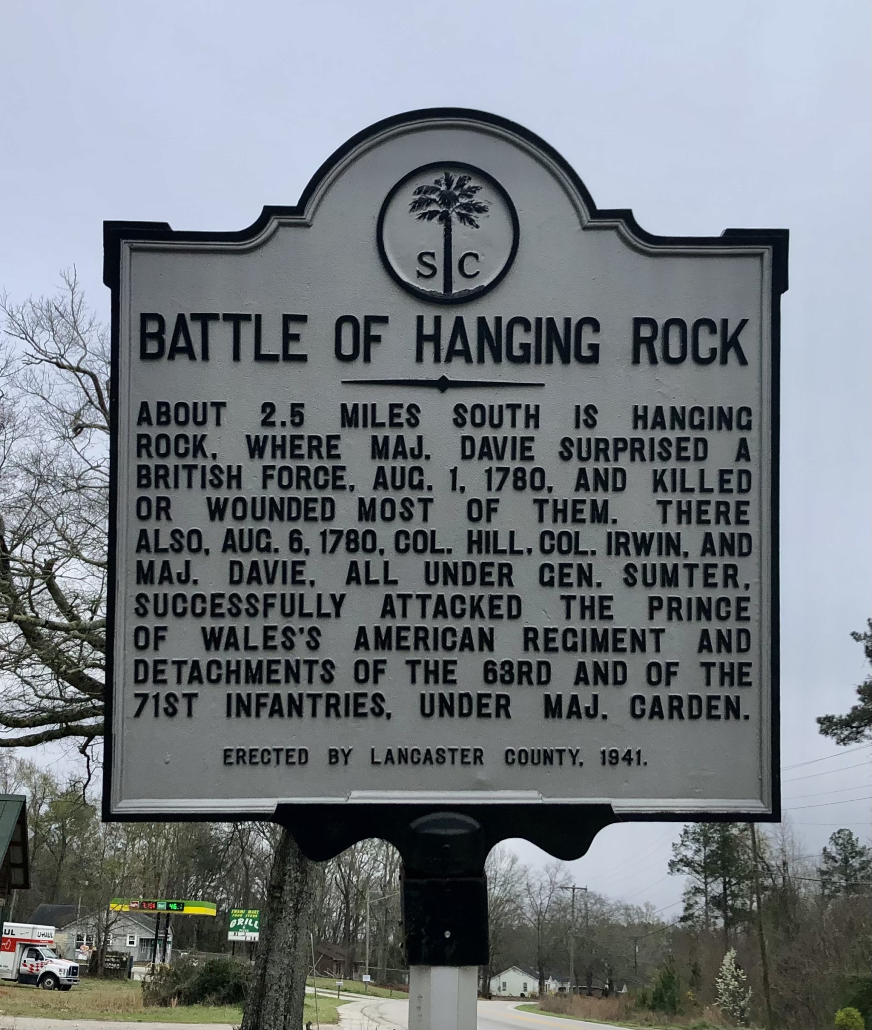 Historic Marker near Heath - Springs, S.C.