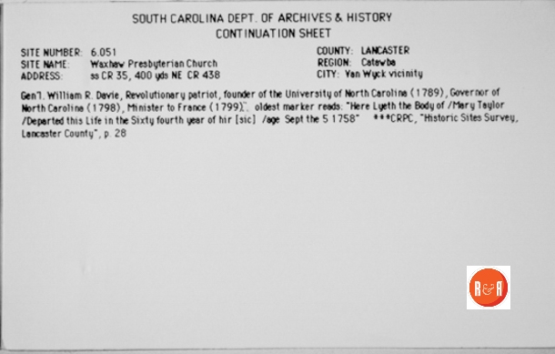 Courtesy of the SC Dept. of Archives and History – 1986