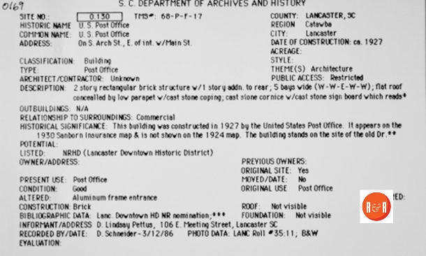 Courtesy of the S.C. Dept. of Archives and History