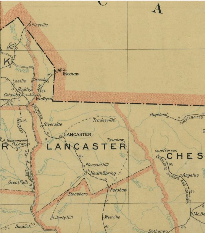 1917 Map of Lancaster Co., SC