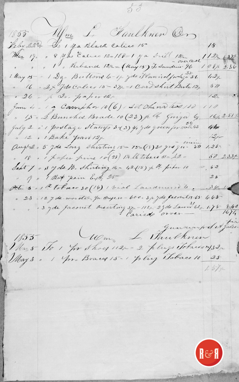 LEDGER FROM CRAIG AND TAYLOR - 1860, p. 5