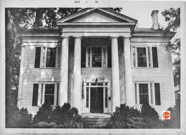 This image of the home was taken in 1973 and added to the collection of the SC Dept. of Archives and History – 1984