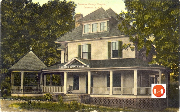 Early postcard view of the Laurens Hospital – Private Collection