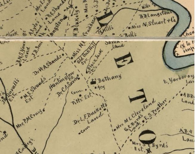 Huntington PO shows in the this quad of this Laurens Co SC map of 1883 - Library of Congress